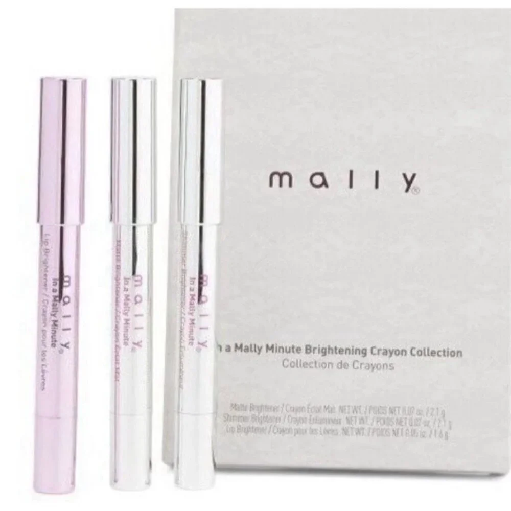 Mally Matte-Shimmer-Lip Brightener 3 PC In A Minute Crayon Collection-Deeper